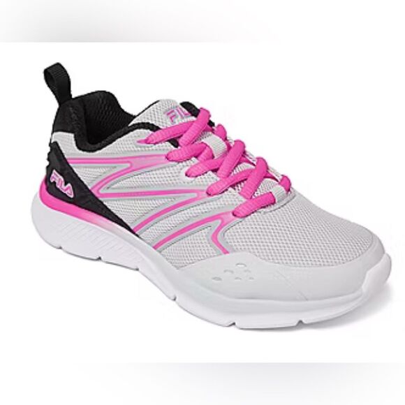 FILA Allona 3 Big Girls Running Shoes, Laced Gray/Pink/Black, Size 4 - Picture 5 of 9